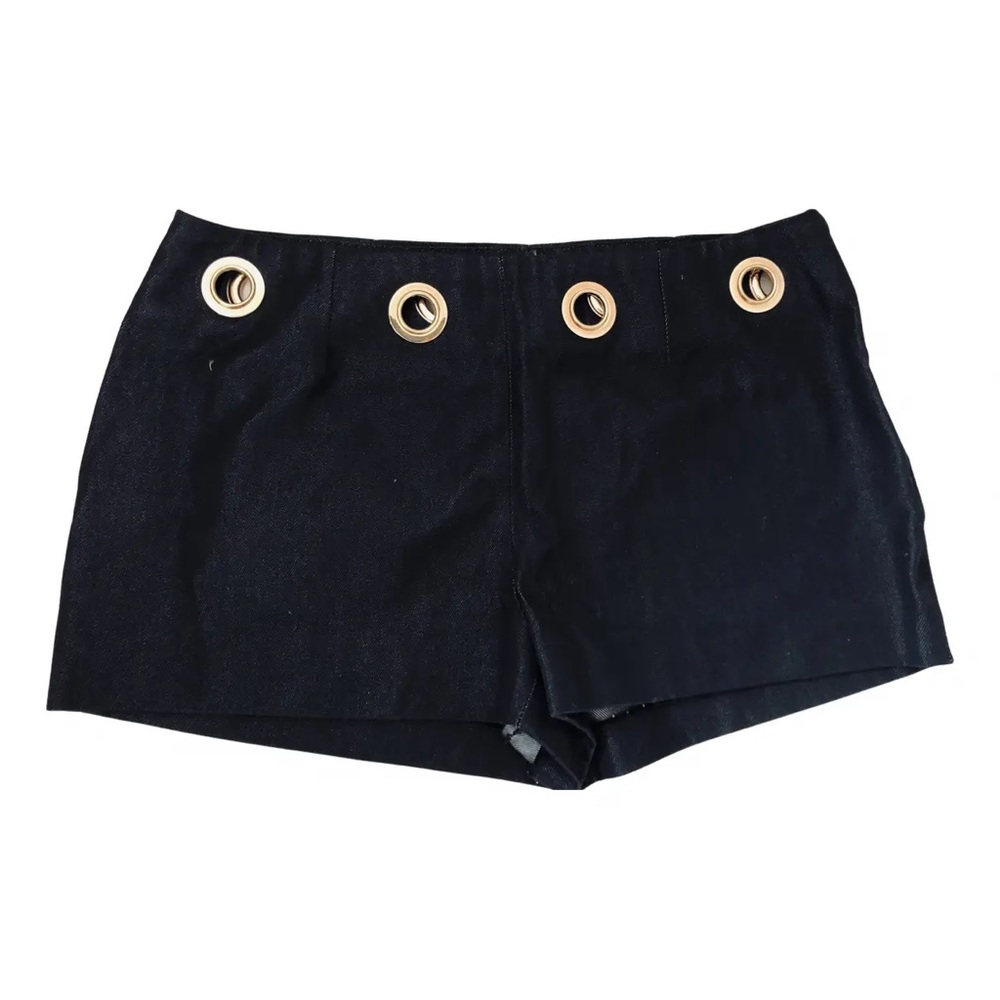 High Waist Black and Gold Shorts with Nautical Accents